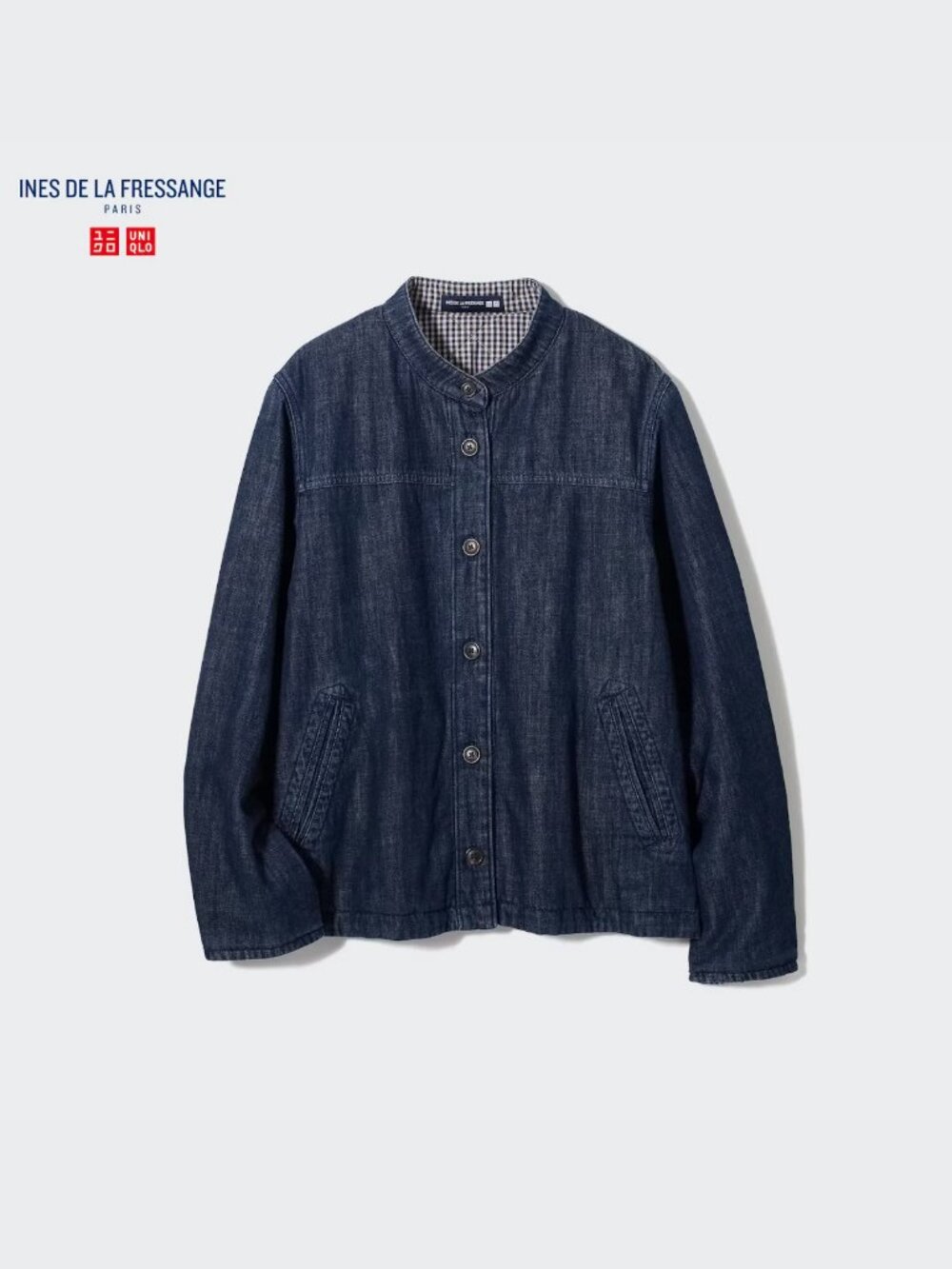 NWT Uniqlo Ines De La Fressange Women Denim Padded Shirt Jacket in 69 Navy